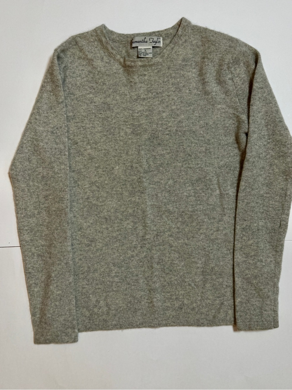 Samantha Taylor Women’s Gray 100% Cashmere Crewneck Sweater Size S